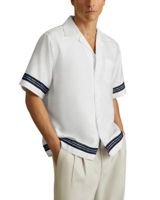 REISS - Sharday Embroidered Regular Fit Camp Shirt