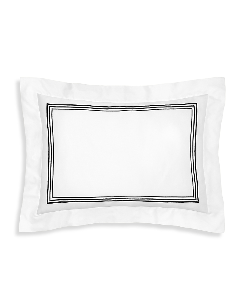 Pratesi Tre Righe Splendore Queen Sham In White/black