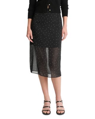 Vince - Sheer Dot Straight Skirt