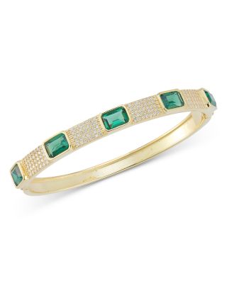 Aqua Pave & Green Cubic Zirconia Bangle Bracelet - Exclusive