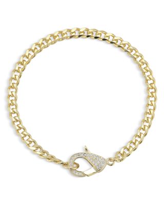 Aqua Pave Clasp Curb Chain Bracelet - Exclusive