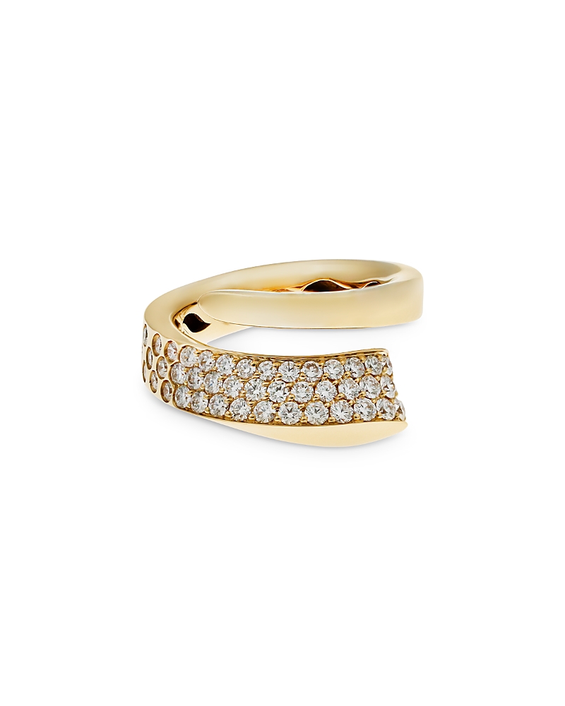Crivelli 18k Yellow Gold Like Diamond Pave Bypass Ring