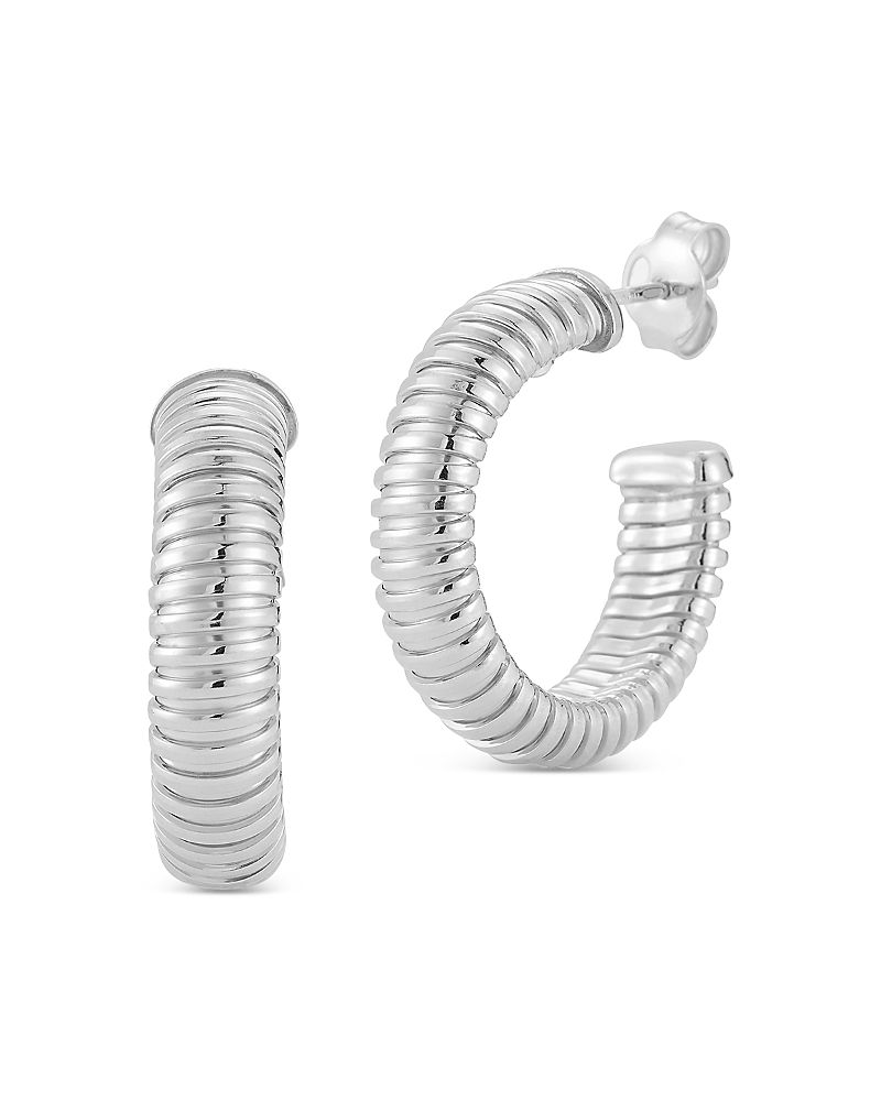 Shop Aqua Tubegas Hoop Earrings - Exclusive In Silver