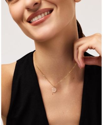  10k Gold Floating Lab Grown Diamond Large Necklace