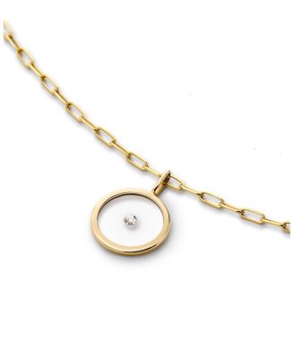  10k Gold Floating Lab Grown Diamond Large Necklace
