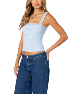 Virginia Lace Trim Eyelet Tank Top