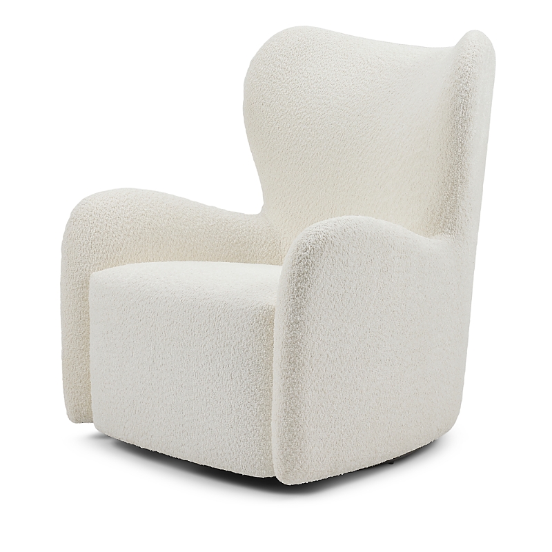 American Leather Kobe Swivel Chair In Freya Snow