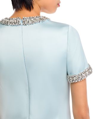 Self-Portrait Satin Embellished Mini Dress | Bloomingdale's Women