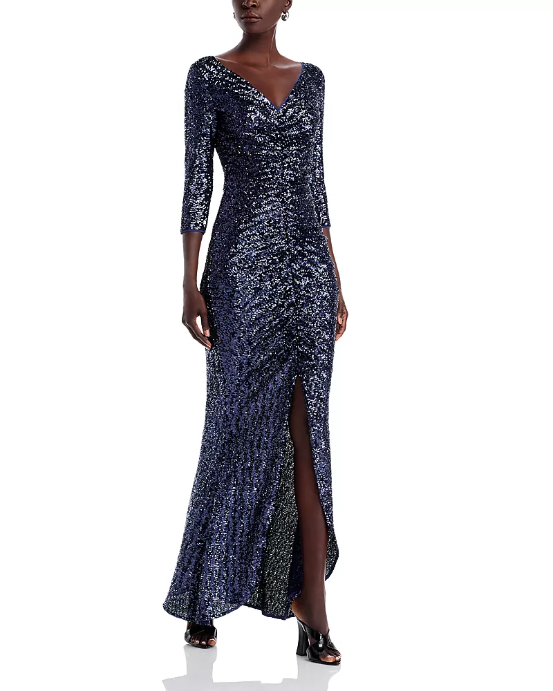 Chiara Boni La Petite Robe Akinari Gathered Sequin Gown - Exclusive