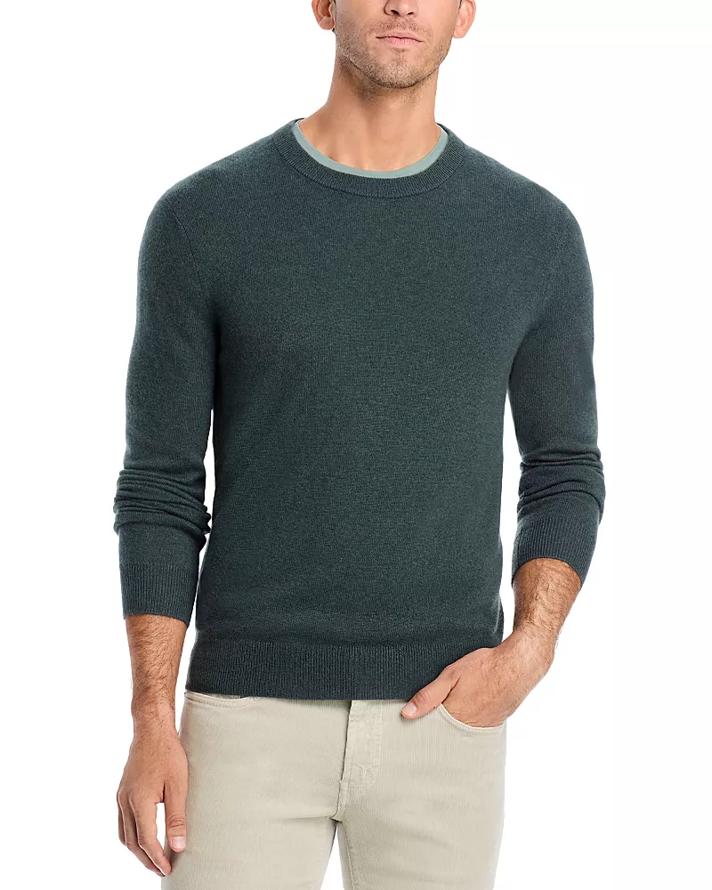 The Men's Store at Bloomingdale's Slate Green Cashmere Crewneck Sweater - Exclusive
