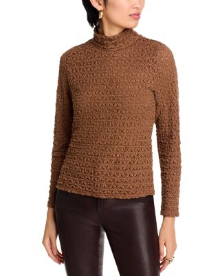 Single Thread Textured Lace Turtleneck