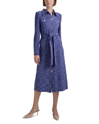 Misook Tweed Belted Midi Shirtdress