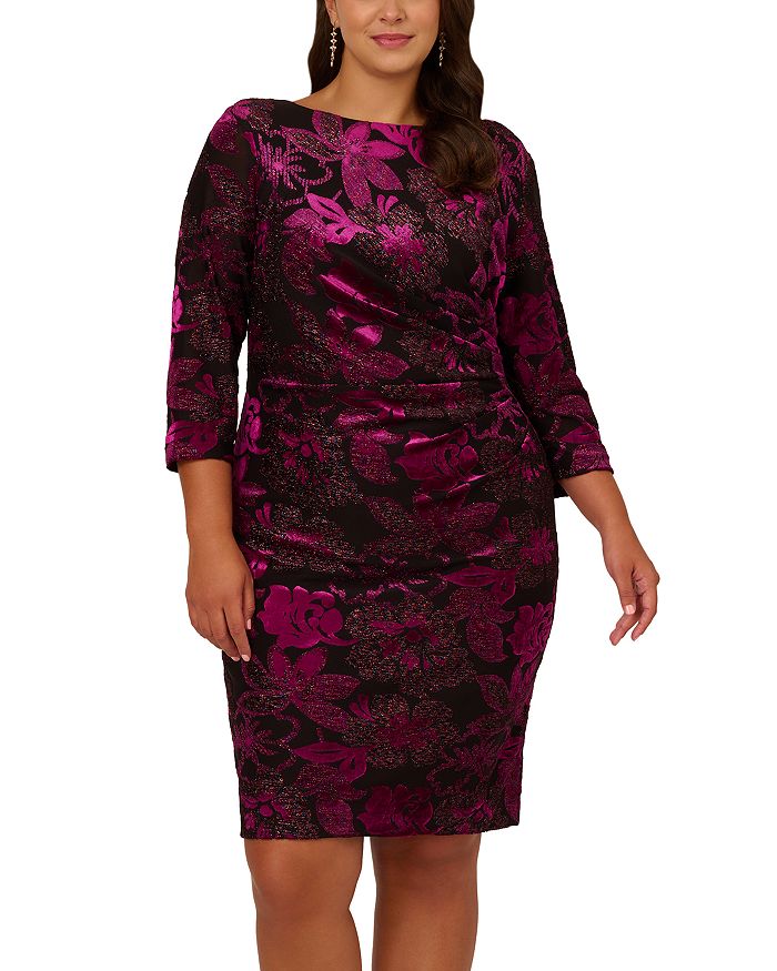 Adrianna Papell Metallic Floral Sheath Dress Bloomingdale s