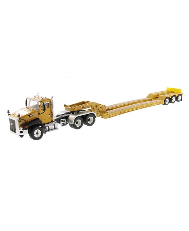 Diecast Masters 1/50 Caterpillar Ct660 Highway Semi Truck With Lowboy Trailer Toy - Ages 11+