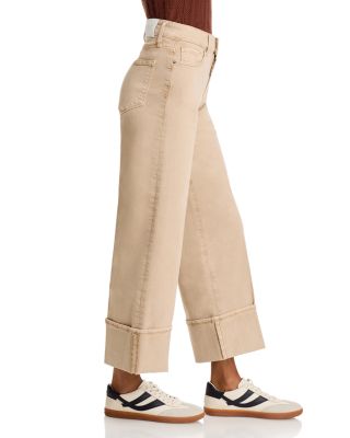Sasha High Rise Cuffed Wide Leg Jeans in Vintage Soft Sand