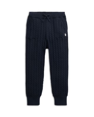 Ralph Lauren - Girls' Cotton Mini Cable Knit Joggers - Little Kid