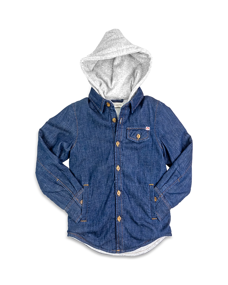Appaman Boys' Glen Hooded Shirt - Little Kid, Big Kid In Denim Blue