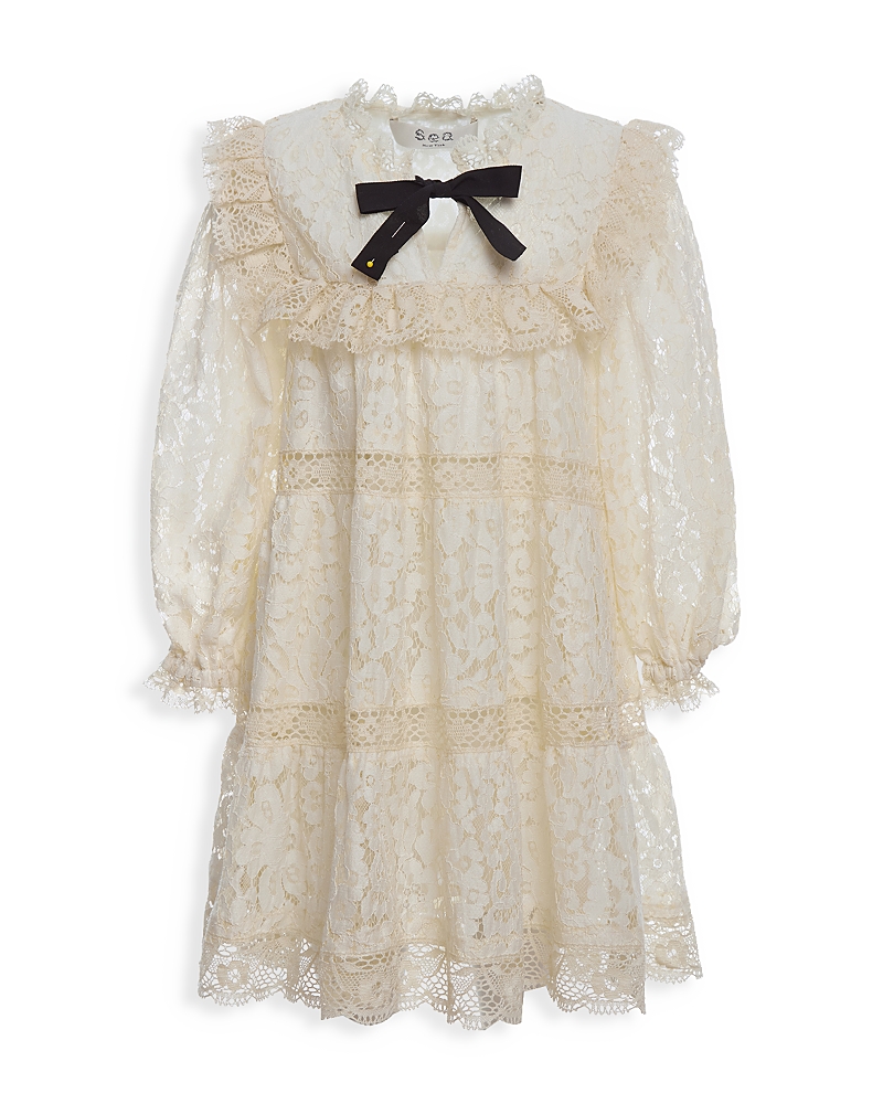 Sea Girls' Seraphina Stone Lace Long Sleeved Midi Dress - Little Kid, Big Kid