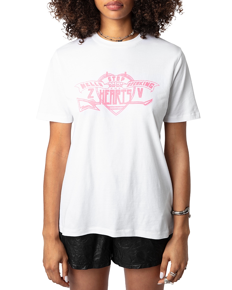 Zadig & Voltaire Edwin Co Hearts T-shirt In Blanc