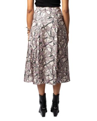 June Twill Chain Print Silk Skirt 