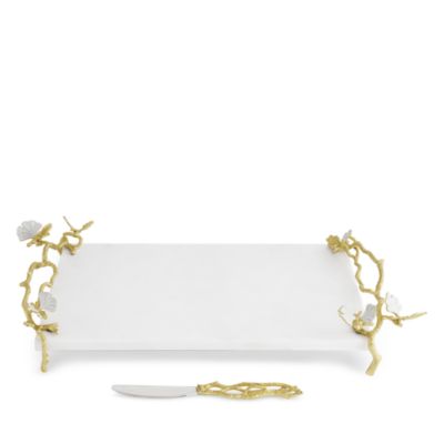 Butterfly Ginkgo Gold Cheeseboard w/ Spreader