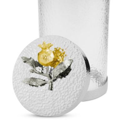 Pomegranate Silver and Gold Large Canister