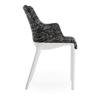 Eleganza Nia Melange Dining Armchair, White Legs