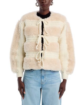 ◆SEA◆Gisele faux shearling&crocheted ウールジャケット◆ Sea Gisele Faux Fur Jacket | Bloomingdale's