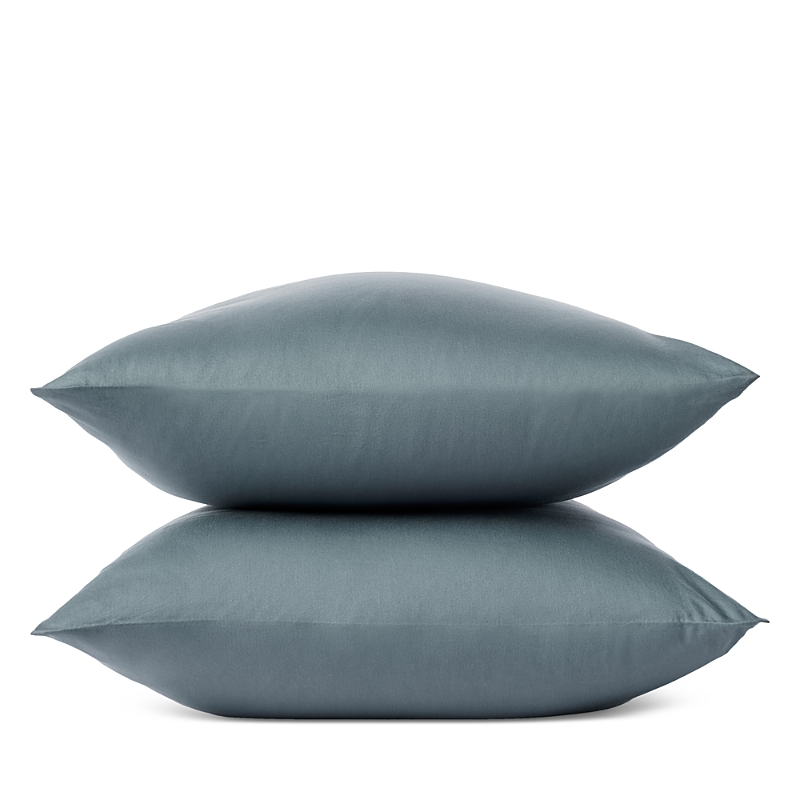 Coyuchi Cloud Soft Sateen Standard Pillowcases, Set Of 2 In Gulf