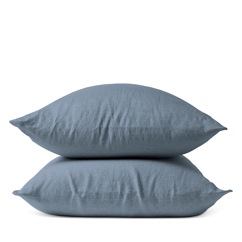 Coyuchi Relaxed Linen Standard Pillowcases, Set Of 2 In Harbor
