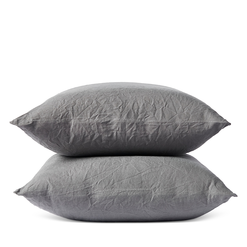 Coyuchi Relaxed Linen Standard Pillowcases, Set Of 2 In Slate