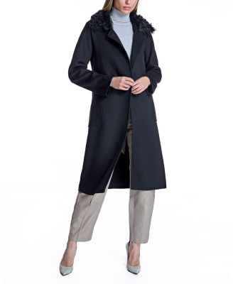 Belted Wool Coat with Collar
