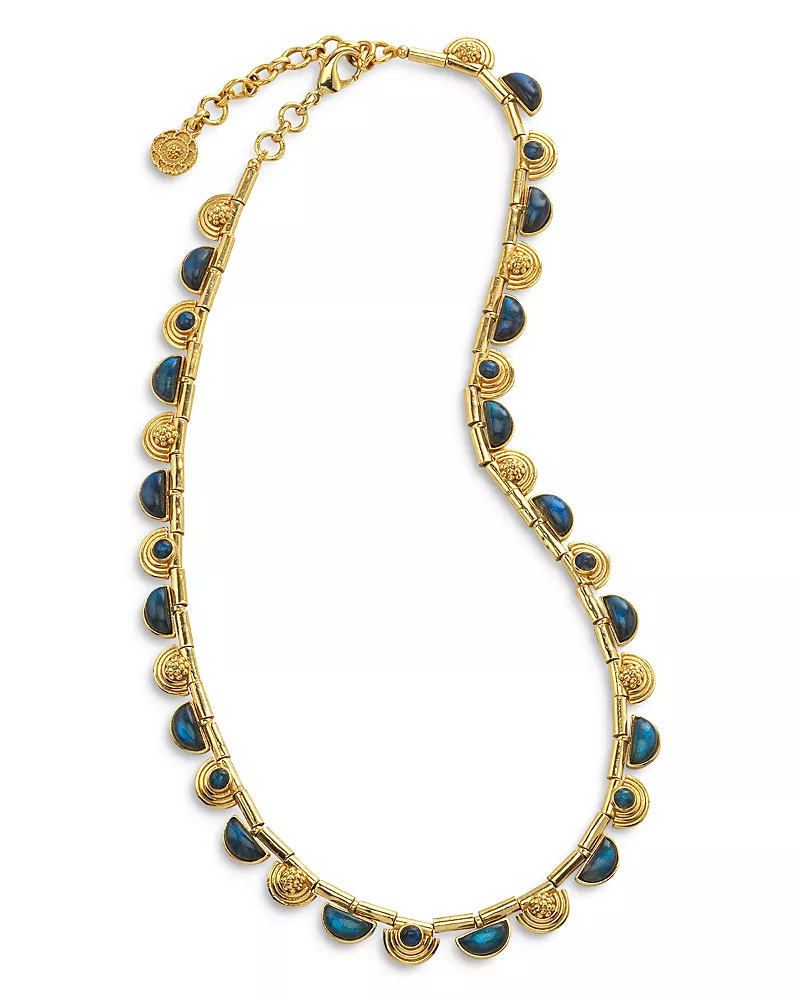 Capucine De Wulf Cleopatra Blue Labradorite Riviere Collar Necklace, 17