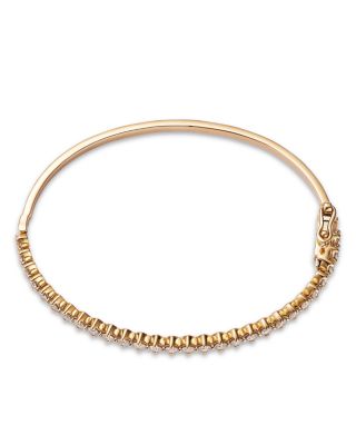 14K Yellow Gold Lab Grown Diamond Bangle Bracelet