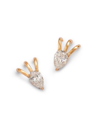 Moon & Meadow - 14K Yellow Gold Lab Grown Diamond Pear Triple Huggie Hoop Earrings