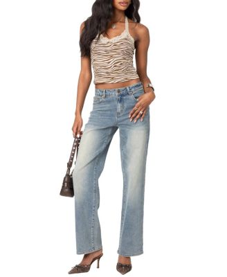 Zebra Printed Halter Top