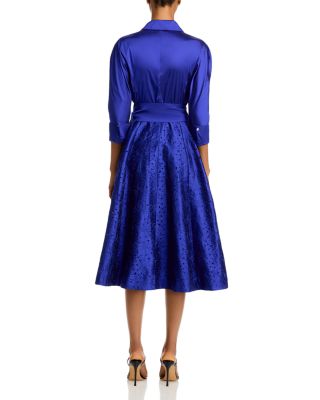 Embroidered Sash Belt Shirt Dress