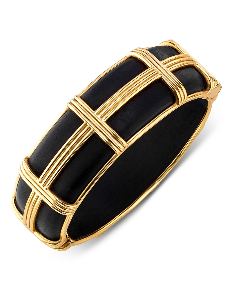 Capucine De Wulf Gaia Ebony Bangle Bracelet In Black/gold