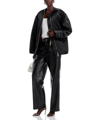 ★STAND STUDIO★ Prim Bomber Jacket Black 62142866389900 621 STAND STUDIO Prim Satin Bomber Jacket | Black | FARFETCH
