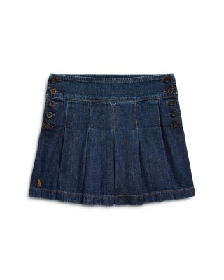 Ralph Lauren - Girls' Cotton Denim Pleated Skirt - Big Kid