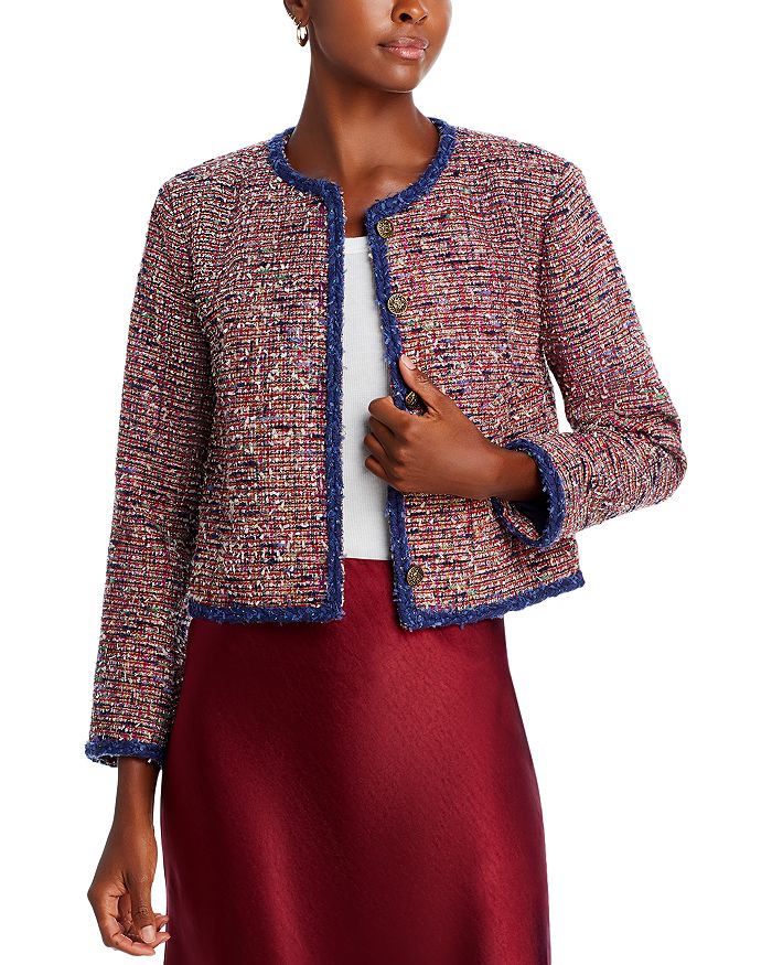 Aqua Women s Tweed Jacket Exclusive Multi Size XS