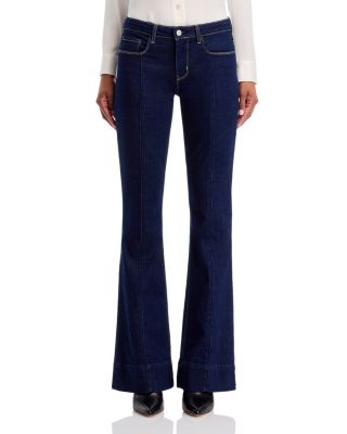 Lenora Low Rise Seamed Flare Jeans in Koval