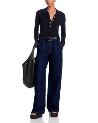 Sterling Jewel Button Collared Sweater