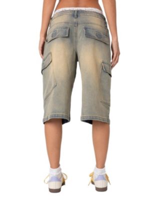 Lace Boxer Denim Bermuda Shorts