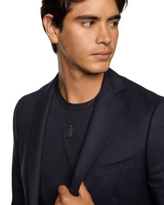 Men's Sculpted Cable Tag in Black Titanium with Black Diamonds, 27mm