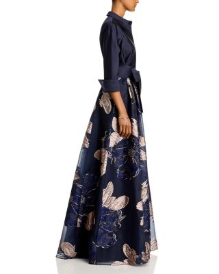 Taffeta Shirt Floral Gown
