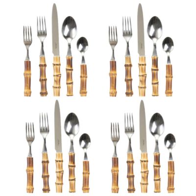 Bamboo 20 Piece Flatware Set, Natural