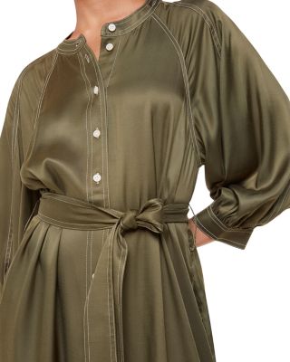 Mabel Topstitched Midi Dress