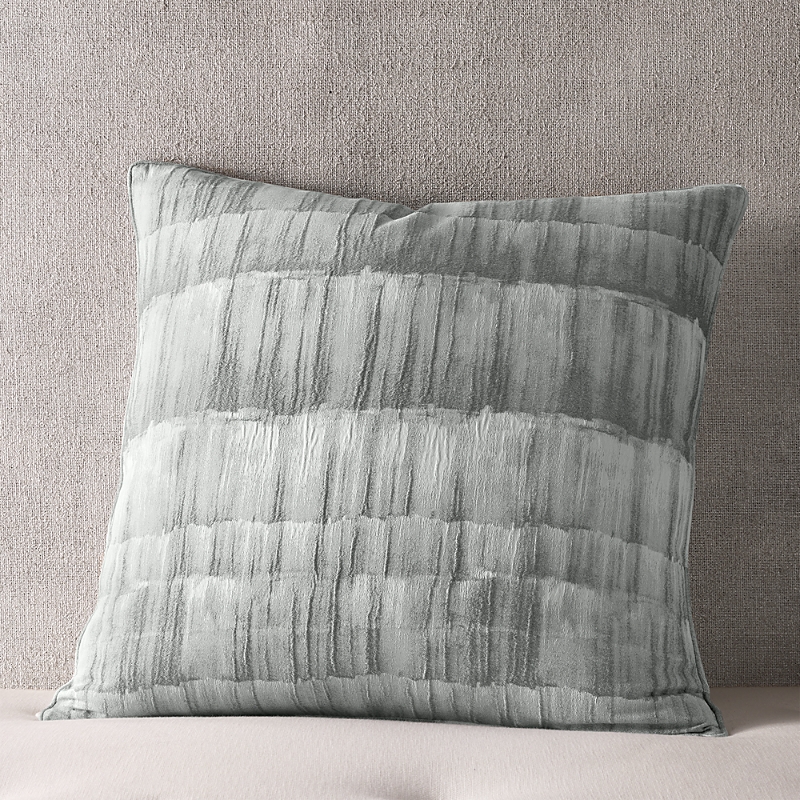 Hudson Park Collection Brushed Texture Stripe Euro Sham - Exclusive In Gray