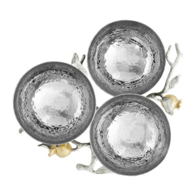 Pomegranate Silver and Gold Triple Bowl